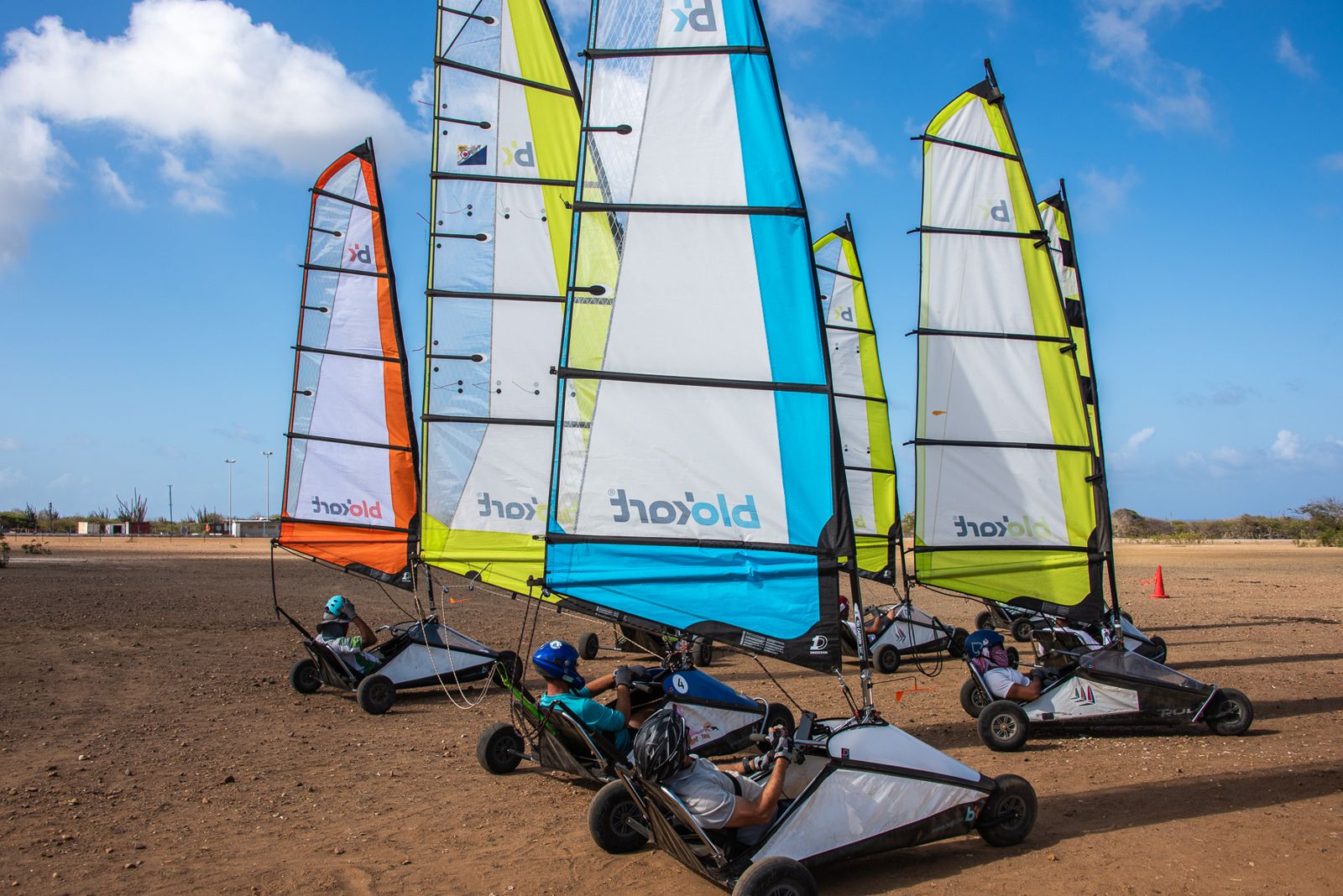 Blokarts racing on Bonaire